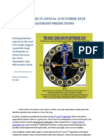 Prediction 23 Sept 2010 To 8 October: Historic Storms and Possible Earthquake in The Next Two Weeks