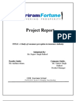 The Study of Consumers Perception in Insurance Industry Shriram Furtune