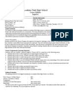 Academy Park High School: Course Syllabus English I