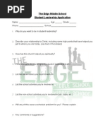 Edge Student Leadership Application