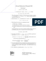 15-th Korean Mathematical Olympiad 2002: Final Round