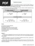 Tamaño de Una Muestra - Modelo Estudio