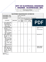 Iquipment and Maintenance Schedule