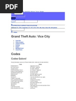 Grand Theft Auto: Vice City: Codes Galore!