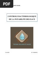 Controle Bacteriologique de La Potabilite Des Eaux 2016