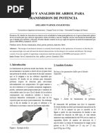 Diseño y Analisis de Arbol para Transmision de Potencia