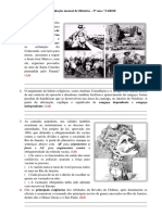 2 Avaliação Mensal de História - 9º Ano TARDE