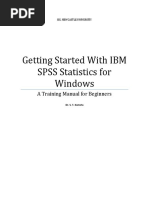 Getting Started With IBM SPSS Statistics For Windows: A Training Manual For Beginners