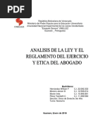 Analisis de La Ley y El Reglamento Del Ejercicio y Etica Del Abogado