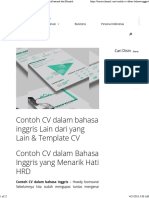 (Download) 30 Contoh CV Dalam Bahasa Inggris Professional Dan Menarik