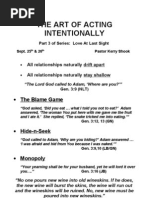 The Art of Acting Intentionally // September 25/26, 2010