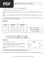 Corre L'Intensité Du Courant Électrique