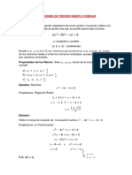 Ecuaciones de Tercer Grado o Cúbicas