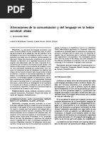 Alteraciones de La Comunicación y Del Lenguaje en La Lesión Cerebral: Afasia