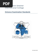 2018 SOS-HGIC Entrance Exam Standards 2017.03.22