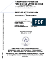 Project Report On Optimisation of Process Parameters Using CNC Lathe