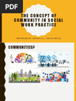 The Concept of Community in Social Work Practice: Reported By: Patricia L. Delosreyes