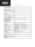 Technical Interview Feedback Form