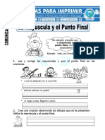 Ficha de La Mayúscula y El Punto Final para Primaria