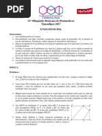 Examen Municipal de La Olimpiada de Matematicas