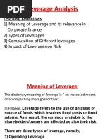 Leverage Analysis: Learning Objectives