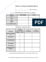 Ficha de Registro y Control de Pruebas Físicas