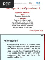 Cobertura de Conjunto (Programación Entera y Binaria, Investigación de Operaciones)