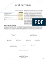 Item 9 - Proposed Distribution of Earnings and Statement