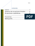 Sistema de Ecuaciones, Ecuaciones Cuadráticas y Funciones (Ejercicios)