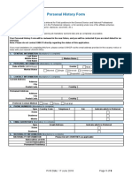 Personal History Form: Print Date: 17 June 2018 Page 1 of 9