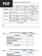 Ficha para Evaluar Declamacion de Un Poema