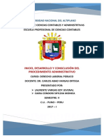 Inicio, Desarrollo y Conclusion Del Procedimiento Administrativo