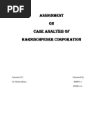 Assignment ON Case Analysis of Harnischfeger Corporation: Submitted To Submitted by Dr. Shikha Bhatia Shreya PGFB1144