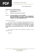 Carta de Presentacion de Liquidacion de Obra