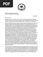 Paulo Freire Social Justice Charter School Letter To The State Department of Elementary and Secondary Education