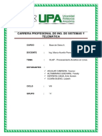 OLAP (On-Line Analytical Processing) - PROCESAMIENTO ANALÍTICO EN LÍNEA.