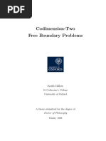 Codimension-Two Free Boundary Problems: Keith Gillow