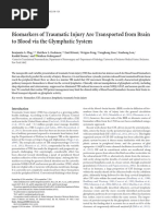 Biomarkers of Traumatic Injury Are Transported From Brain To Blood Via The Glymphatic System