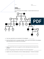 Worksheet - Pedigree Practice Problems 2012