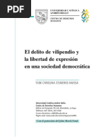 El Delito de Vilipendio y La Libertad de Expresión en Una Sociedad Democrática