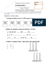 Evaluación Matemática Centena