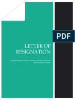 Letter of Resignation