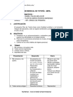 Plan de Tutoria Abril - 1er Grado