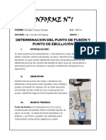 Informe 1 Orgánica Determinación Del Punto de Fusión y Ebullición