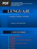 Diferencias de Lenguaje Lengua Habla y Norma