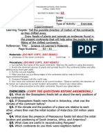 Activity Sheet 12 Drifted Supercontinent