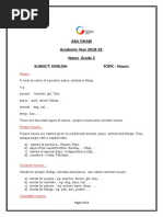 Abu Dhabi Academic Year 2018-19 Notes Grade 2 Subject: English TOPIC: Nouns