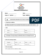 Academic Year 2018 - 2019 Mathematics Worksheet No: 4: Abu Dhabi