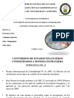 Conversión de Estados Financieros Consolidados A Moneda Extrajera