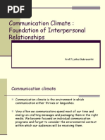 Communication Climate - Foundation of Interpersonal Relationships